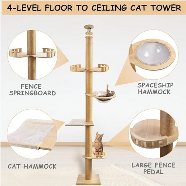 Floor-to-ceiling Cat Climbing Tower